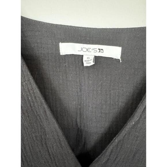 NWT Joe's Black maxi Dress XL Gauzy Cotton Flowy Boho Minimalist Resort Wear - Picture 2 of 3